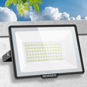 【2024最新設計超軽量・超薄型】MORSEN LED投光器 100W 投光器 15000LM 投光器屋外 100V 灯光器 作業灯 外灯 工事用ライト LEDライト 高