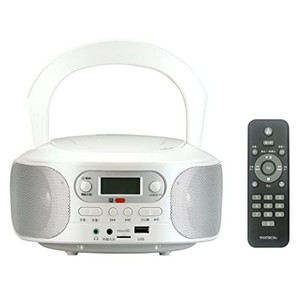 WINTECH AM/FMチューナー搭載 リモコン付きSD/USB/CDラジオ KC-153USB パールホワイト FMワイドバンド MP３再生