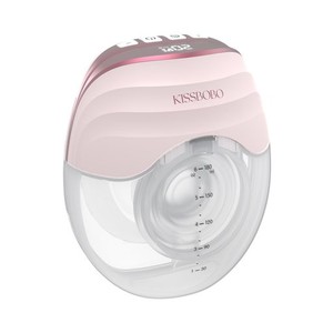KISSBOBO 搾乳機 電動, 軽量で薄型、 手なしの電気胸ポンプ、きれいになること容易快適および便利,お母さんに最適(ピンク/1個)