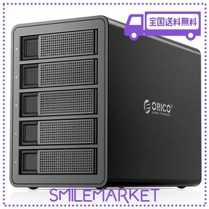 ORICO 3.5インチ HDDケース USB3.0接続 ハードディスクケース 5台対応 16TBX5 大容量 工具不要 冷却ファン 高放熱性 アルミ合金 ドライブ