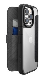 【RAPTIC】 IPHONE14 PRO 対応 ケース 手帳型 カバー ストラップホール 付き 背面 クリア カード 入れ 2枚 手帳 スマホケース マグネット