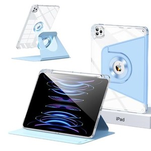 磁気吸着 IPAD MINI 第6世代 ケース ケース縦置き 分離式 360度回転式 IPAD MINI6 透明カバーペン収納 子供 耐衝撃 カバー マグネットス