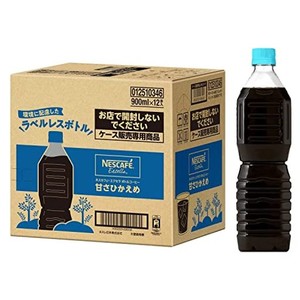 ネスカフェ エクセラ ボトルコーヒー 甘さひかえめ ラベルレス 900ML ×12本【アイスコーヒー】【コーヒー ペットボトル】