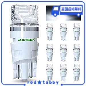 ZXREEK LED T10 ホワイト W5W 194 168 セラミック LED 10個セット 高輝度 自動車用 ポジションランプ DC12V-15V 室内灯 ナンバー灯 LED 1