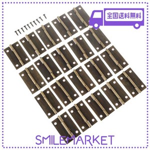 蝶番 20個入り 4穴 丁番 平蝶番 角蝶番 38X25MM ドア用金物 木箱用のヒンジ アンティーク ネジ付き 扉 家具補修 固定 DIY ドアヒンジ ア