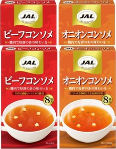 JALスープ 2種 アソートセット 8袋×4個 明治 【セット買い】