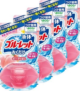 【まとめ買い】液体ブルーレットおくだけ トイレタンク芳香洗浄剤 ピーチの香り 詰め替え用 70ML×4個