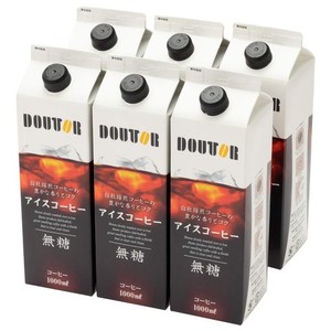 ドトールコーヒー DARK ROAST リキッドコーヒー無糖 1000ML×6箱