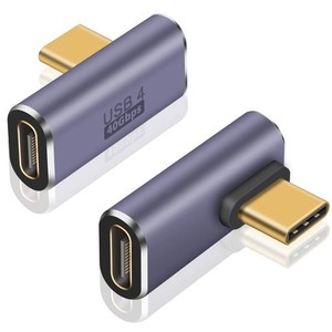 POYICCOT L字 USB C 変換アダプタ、USB C L字アダプタ40GBPS、USB TYPE C 延長アダプタ、L字型 USB TYPE C 変換アダプタ 、L字 USB C 延