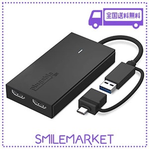 PLUGABLE USB TYPE-C デュアル・グラフィック変換アダプター、USB-C HDMI 用 MAC WINDOWS 対応、最大解像度 1080P@60HZ の外部HDMIモニタ