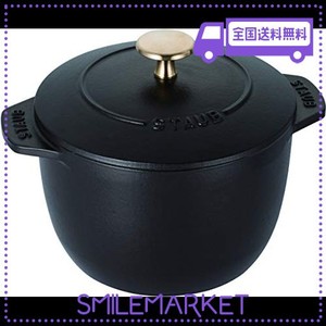 STAUB ストウブ 「 ラ ココット DE GOHAN ブラック M 16CM 」 ご飯鍋 炊飯 2合 鋳物 ホーロー鍋 IH対応 炊飯器 【日本正規販売品】 LA CO