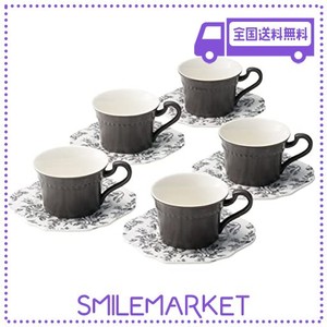 ドルチェデュオ コーヒーカップ セット (箱入り) ギフト用 5客 カップ＆ソーサーセット dam-031