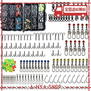 shaddock 釣り小物セット 釣り仕掛け自作用 190本即釣りセット サルカン等9種釣具含める 防水釣りケース付