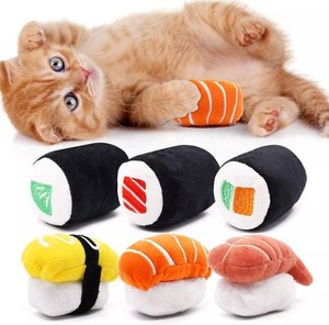 YEPPUPPY 猫 おもちゃ 可愛い猫用ぬいぐるみ キャットニップ入り 6個セット 猫への贈り物 猫のおもちゃ 関心を引く(寿司型)