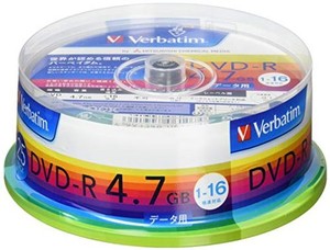 ？バーベイタム(VERBATIM) VERBATIM バーベイタム 1回記録用 DVD-R 4.7GB 25枚 ホワイトプリンタブル 1-16倍速 片面1層 DHR47JP25V1