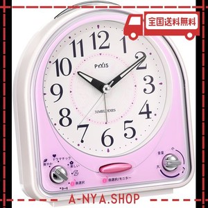 セイコー クロック 目覚まし時計 アナログ 31曲 メロディ アラーム PYXIS ピクシス ピンク NR435P SEIKO