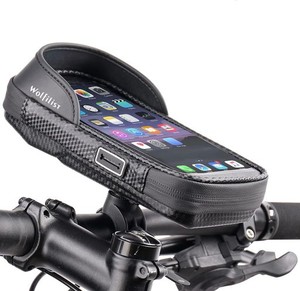 自転車 スマホホルダー 携帯ホルダー トップチューブバッグ フレームバッグ 遮光 防水 防塵 360度回転 耐震 バイク ロードバイク スクー