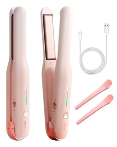 ヘアアイロン コテ ストレートアイロン コードレスヘアアイロン ミニ ヘアアイロン USB充電式 ワイヤレス 3段階温度設定可能 2WAYストレ