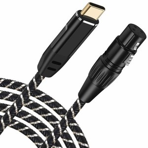 USB Cマイクケーブル、2M USB C-XLRレコーディングケーブル82DB低ノイズスタジオ、XLRバランス接続マイクレコーディングコンデンサーマイ