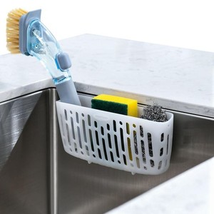SIMPLETOME スポンジ置き 水切り 洗碗刷 小物収納 便利 3X 吸盤またはカウンタートップ 半透明ホワイト
