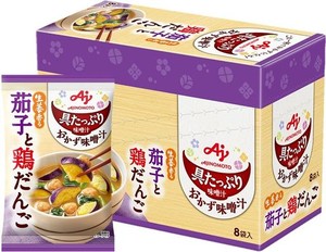 味の素 具たっぷり味噌汁 おかず味噌汁 茄子と鶏だんご 8食入フリーズドライ 即席みそ汁 インスタント 具沢山 野菜 即席