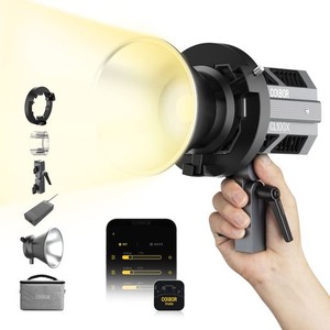 ビデオライト, COLBOR CL100X 超軽量ライト 作業出力110W 色温度2700-6500K CRI97+ TLCI97+ アルミ製 10種類照明効果 APP制御 BOWENSマウ