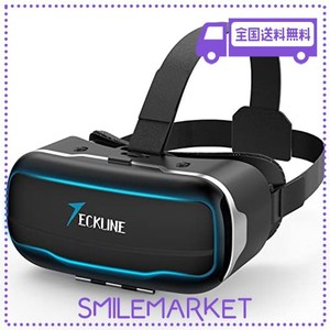 TECKLINE VRゴーグル スマホ用 ヘッドマウントディスプレイ 3D メガネ DMM VR動画 PMMA非球面光学レンズ 1080P 120°視野角 焦点距離&瞳