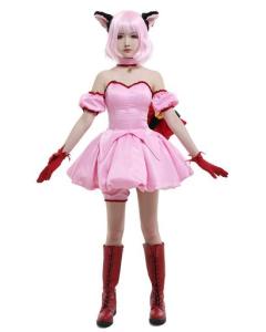 [MICCOSTUMES] 女性 アニメ コスチューム ねこ コスプレ 衣装 可愛い ピンク スカート (XL)