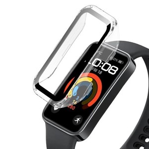 FOR HUAWEI BAND 9 ケースカバー ガラスフィルム+PCフレーム 一体型 HUAWEI BAND 9用防水防塵保護ケース全面保護 装着簡単 高透過率 指紋