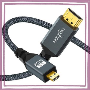 TWOZOH MICRO HDMI TO HDMI ケーブル 0.3M (HDMI マイクロタイプDオス - HDMI タイプAオス) 3D 4K 1080P @60HZ ハイスピード マイクロHDM