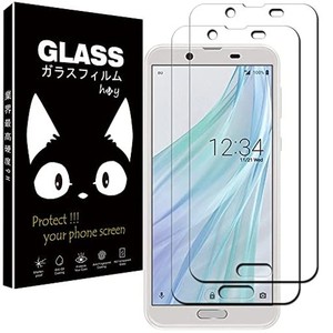 AQUOS SENSE2 SHV43 ガラスフィルム 【HUY】 液晶保護フィルム 旭硝子素材採用 強化ガラス フィルム 硬度9H 超薄 2.5D 耐衝撃 撥油性 超