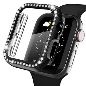 WASPO コンパチブル IWATCHケース 44MM 保護フィルム付き クリスタルダイヤ付き アップルウォッチカバー 女性専用 全面保護ケース(44MM S