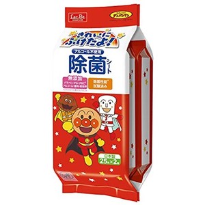 レック(LEC) アンパンマン おでかけ用 ノンアルコール 除菌シート メッシュタイプ 25枚×2個 (50枚) 日本製