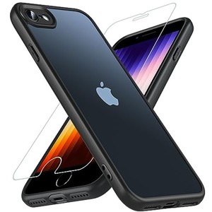 OWKEY IPHONE SE ケース IPHONE SE 第3世代 第2世代 IPHONE8 ケース【ガラスフィルム付き】半透明 薄型 軽量 アイフォンSE スマホケース 