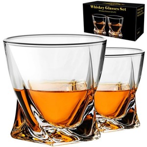 PARACITY ウイスキーグラス 2 個セット、オールドファッションカクテルグラス、320ML ウイスキーグラス、バーボングラス、スコッチ、酒ウ