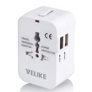 VELIKE 海外変換プラグ 2USBポート 全世界対応 旅行用充電器 A O BF Cタイプ マルチアダプター アメリカ 韓国 イタリア オーストラリア 