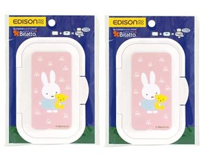 エジソン(EDISON) BITATTO ビタットプラス 赤ちゃん おしりふき ウェットシートのふた ミッフィー 縦型 ピンク 2個セット