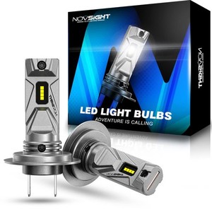 NOVSIGHT H7 LEDヘッドライト H7 小型 5000LM 6500K 50W 車 バイク用 12V車対応 車検対応 LEDバルブ ホワイト 無極性 12V車対応 DC 11V-1