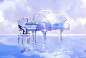 KAKISO DIY 5Dダイヤモンド塗装キット,かわいい漫画の犬スヌーピーピアノを弾いている刺?セット手作り工芸品壁装飾 DIY手作り絵画手芸キ