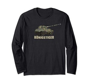 ティーガーIIティーガータイガー戦車ドイツ第二次世界大戦キングタイガー戦車 長袖Tシャツ