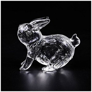 (イスイ)YISHUI 十二干支 透明 ガラス 置物 ホーム ガラス細工 ガラスの置物 ガラス ミニチュア 動物の置物 (ウサギ)