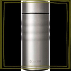 京セラ セラミック コーヒー ボトル マグボトル 350ML スクリュー式 シルバー 内面セラミック加工 真空断熱構造 保温 保冷 CERAMUG セラ