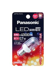 パナソニック led電球 密閉形器具対応 e12口金 電球色相当(0.7w) 装飾電球・t型タイプ ldt1le12c