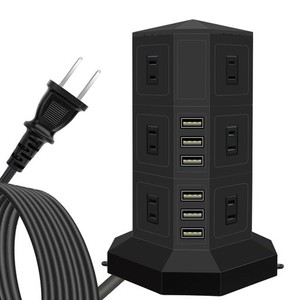 電源タップ 縦型コンセント タワー式 オフィス・会議用 USB急速充電 3M スイッチ付 12口 3層 GUPHOOM