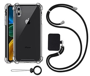 AUSRANN IPHONE X/XS 用ケース アイフォン X/XS カバー 携帯ケース ショルダー [ストラップ2種付き] 肩がけ 首掛け 紐付きストラップホー