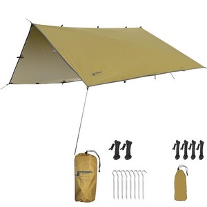 EIZER CAMP(アイゼルキャンプ) タープ タープテント 1人用 2人用 防水 おしゃれ 3M ソロキャンプ 丈夫 黒 スクエア カーキ 超軽量 ソロ 