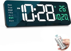 デジタル時計 16.2インチ大画面 壁掛け 大型 LEDデジタル時計 置き掛け兼用 目覚まし時計 カウントダウン カウントアップ ストップウォッ
