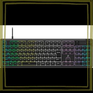 CORSAIR K55 CORE RGB ゲーミングキーボード ICUE対応 10 ゾーン RGB 4つの専用メディアキー 静音性と応答性のスイッチ 300ML 防滴 CH-92