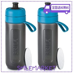 ブリタ 水筒 携帯用 浄水ボトル 2本セット 600ML アクティブ ブルー マイクロディスクフィルター【日本正規品】