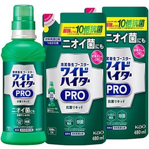 【まとめ買い】ワイドハイター PRO 抗菌リキッド 本体600ML+詰め替え480ML×2個